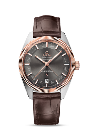 Omega - 130.23.41.22.06.001  Globemaster Annual Calendar Stainless Steel / Sedna Gold / Grey