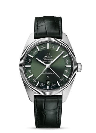 Omega - 130.33.41.22.10.001  Globemaster Annual Calendar Stainless Steel / Green