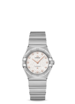 Omega - 131.10.28.60.52.001  Constellation Manhattan 28 Quartz Stainless Steel / Silver Silk