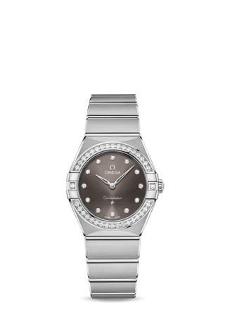 Omega - 131.15.28.60.56.001  Constellation Manhattan 28 Quartz Stainless Steel / Grey - Diamond / Diamond