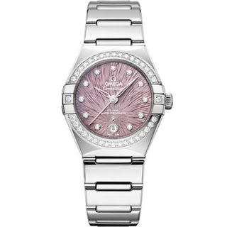 Omega - 131.15.29.20.60.001  Constellation Manhattan 29 Co-Axial Master Chronometer Stainless Steel - Diamond / Lilac Supernova / Bracelet