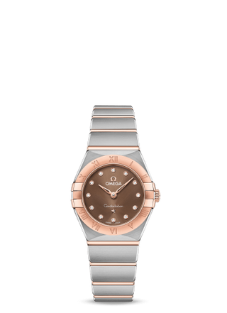 Omega - 131.20.25.60.63.001  Constellation Manhattan 25 Quartz Stainless Steel / Sedna Gold / Brown - Diamond