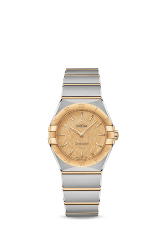 Omega - 131.20.28.60.08.001  Constellation Manhattan 28 Quartz Stainless Steel / Yellow Gold / Champagne Silk