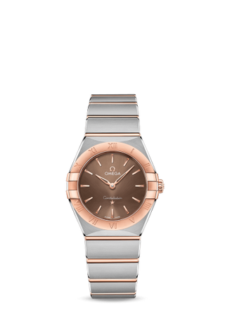 Omega - 131.20.28.60.13.001  Constellation Manhattan 28 Quartz Stainless Steel / Sedna Gold / Brown