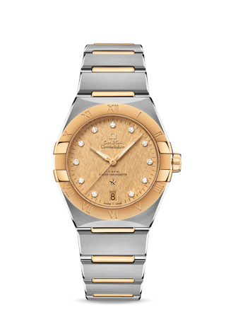 Omega - 131.20.36.20.58.001  Constellation Master Chronometer 36 Stainless Steel / Yellow Gold / Champagne - Diamond / Bracelet