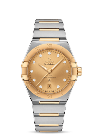 Omega - 131.20.39.20.58.001  Constellation Master Chronometer 39 Stainless Steel / Yellow Gold / Champagne-Diamond / Bracelet