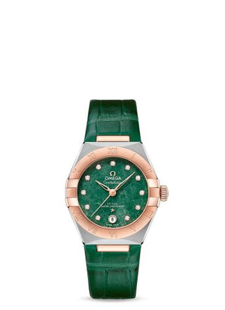 Omega - 131.23.29.20.99.001  Constellation Manhattan 29 Co-Axial Master Chronometer Stainless Steel / Sedna Gold / Green Aventurine