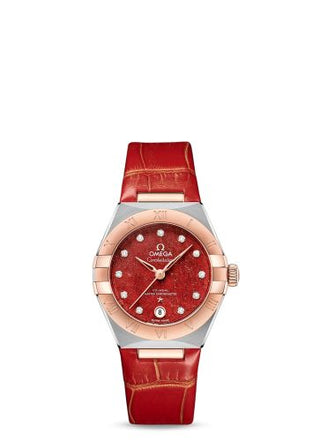 Omega - 131.23.29.20.99.002  Constellation Manhattan 29 Co-Axial Master Chronometer Stainless Steel / Sedna Gold / Red Aventurine