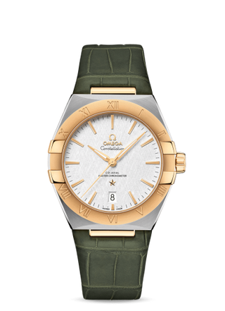 Omega - 131.23.39.20.02.002  Constellation Master Chronometer 39 Stainless Steel / Yellow Gold / Silver / Alligator