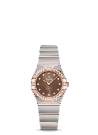 Omega - 131.25.25.60.63.001  Constellation Manhattan 25 Quartz Stainless Steel / Sedna Gold / Brown - Diamond / Diamond