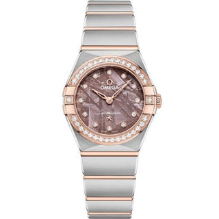 Omega - 131.25.25.60.99.001  Constellation Manhattan 25 Quartz Stainless Steel - Sedna Gold - Diamond / Lilac Meteorite