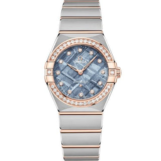 Omega - 131.25.28.60.99.001  Constellation Manhattan 28 Quartz Stainless Steel - Sedna Gold - Diamond / Ice Blue Meteorite