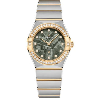 Omega - 131.25.28.60.99.002  Constellation Manhattan 28 Quartz Stainless Steel - Yellow Gold - Diamond / Green Meteorite