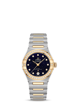 Omega - 131.25.29.20.53.001  Constellation Manhattan 29 Co-Axial Master Chronometer Stainless Steel / Yellow Gold / Aventurine / Diamond