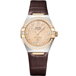 Omega - 131.28.29.20.58.001  Constellation Manhattan 29 Co-Axial Master Chronometer Stainless Steel - Moonshine Gold - Diamond / Champagne Supernova / Alligator