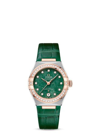 Omega - 131.28.29.20.99.001  Constellation Manhattan 29 Co-Axial Master Chronometer Stainless Steel / Sedna Gold / Diamond / Green Aventurine