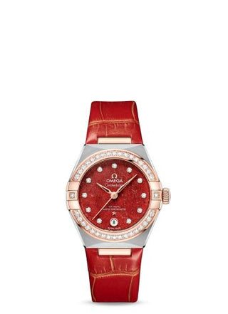 Omega - 131.28.29.20.99.002  Constellation Manhattan 29 Co-Axial Master Chronometer Stainless Steel / Sedna Gold / Diamond / Red Aventurine