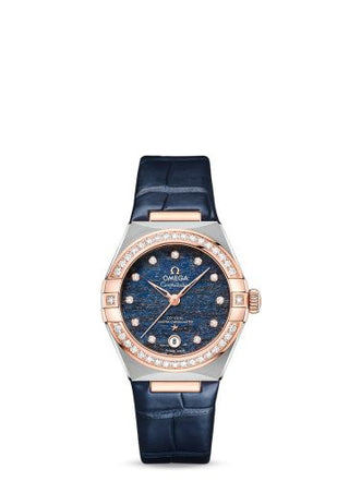 Omega - 131.28.29.20.99.003  Constellation Manhattan 29 Co-Axial Master Chronometer Stainless Steel / Sedna Gold / Diamond / Blue Aventurine