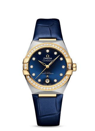 Omega - 131.28.36.20.53.001  Master Chronometer 36 Stainless Steel / Yellow Gold / Diamond / Blue / Strap