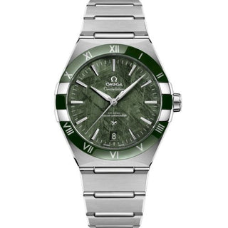 Omega - 131.30.41.21.99.002  Constellation Master Chronometer 41 Stainless Steel - Ceramic /  Green Meteorite