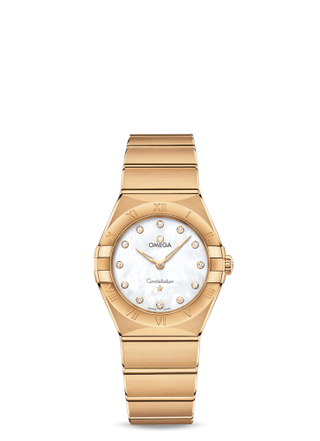 Omega - 131.50.28.60.55.002  Constellation Manhattan 28 Quartz Yellow Gold / MOP