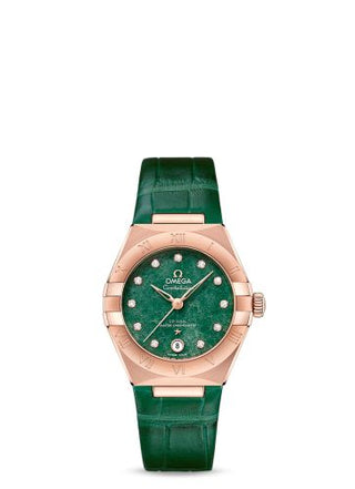 Omega - 131.53.29.20.99.002  Constellation Manhattan 29 Co-Axial Master Chronometer Sedna Gold / Green Aventurine