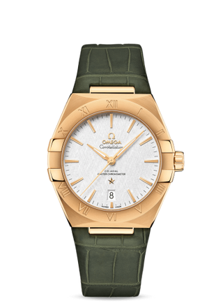 Omega - 131.53.39.20.02.002  Constellation Master Chronometer 39 Yellow Gold / Silver / Alligator