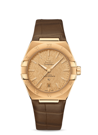 Omega - 131.53.39.20.08.001  Constellation Master Chronometer 39 Yellow Gold / Champagne / Alligator