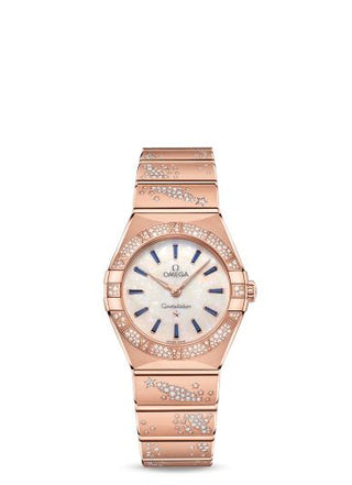 Omega - 131.55.28.60.99.002  Constellation Manhattan 28 Quartz Sedna Gold / MOP - Sapphire / Diamond