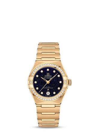 Omega - 131.55.29.20.53.002  Constellation Manhattan 29 Co-Axial Master Chronometer Yellow Gold / Aventurine / Diamond