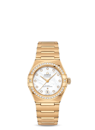 Omega - 131.55.29.20.55.002  Constellation Manhattan 29 Co-Axial Master Chronometer Yellow Gold / MOP / Diamond