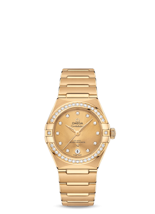 Omega - 131.55.29.20.58.001  Constellation Manhattan 29 Co-Axial Master Chronometer Yellow Gold / Champagne / Diamond