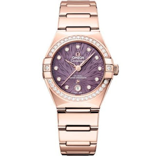 Omega - 131.55.29.20.60.001  Constellation Manhattan 29 Co-Axial Master Chronometer Moonshine Gold - Diamond / Purple Supernova