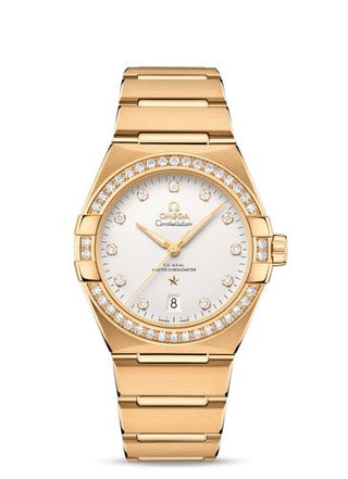 Omega - 131.55.39.20.52.002  Constellation Master Chronometer 39 Yellow Gold - Diamond / Silver / Bracelet