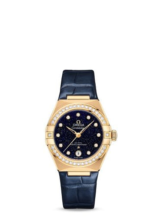 Omega - 131.58.29.20.53.001  Constellation Manhattan 29 Co-Axial Master Chronometer Yellow Gold / Diamond / Aventurine