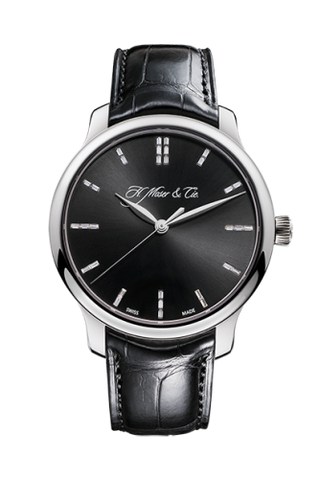 H. Moser & Cie - 1343-0203  Endeavour Centre Seconds, White Gold, Black Baguette Dial