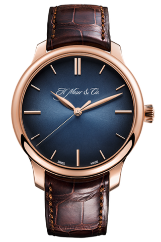 H. Moser & Cie - 1343-0401  Endeavour Centre Seconds, Red Gold, Blue Fumé Dial