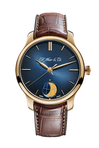 H. Moser & Cie - 1348-0100  Endeavour Moon Rose Gold / Blue Fumé