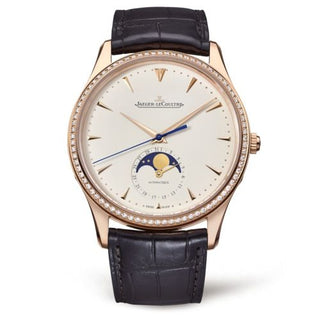 Jaeger-LeCoultre - 1362501  Master Ultra Thin Moon Pink Gold / Diamond / Eggshell / Alligator