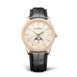 Jaeger-LeCoultre - 1362503  Master Ultra Thin Moon Pink Gold - Diamond / Eggshell / Alligator