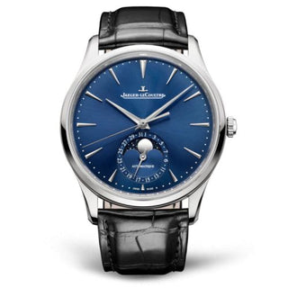 Jaeger-LeCoultre - 1368480  Master Ultra Thin Moon Stainless Steel / Blue / Alligator