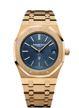 Audemars Piguet - 15202BA.OO.1240BA.01  Royal Oak Extra-Thin Yellow Gold / Blue