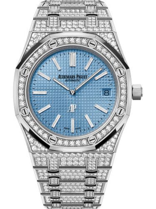 Audemars Piguet - 15202BC.ZZ.1241BC.02  Royal Oak Extra-Thin White Gold / Diamond / Blue