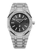 Audemars Piguet - 15202BC.ZZ.1241BC.03  Royal Oak Extra-Thin White Gold / Diamond / Black