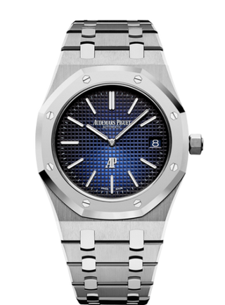 Audemars Piguet - 15202IP.OO.1240IP.01  Royal Oak Extra-Thin Titanium / Platinum / Blue