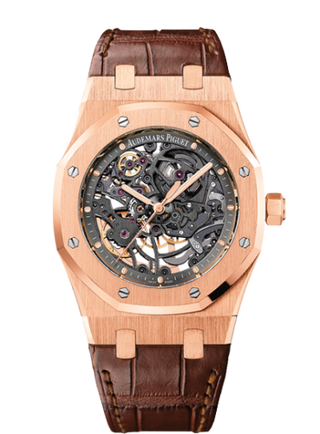 Audemars Piguet - 15305OR.OO.D088CR.01  Royal Oak Openworked Selfwinding Pink Gold / Strap