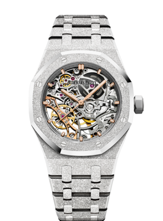 Audemars Piguet - 15407BC.GG.1224BC.01  Royal Oak 41 Double Balance Wheel Openworked Frosted White Gold