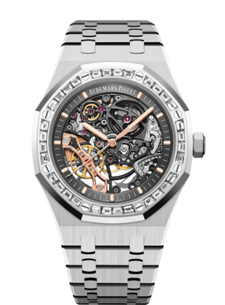 Audemars Piguet - 15412BC.ZZ.1220BC.01  Royal Oak 41 Double Balance Wheel Openworked White Gold / Baguette