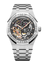 Audemars Piguet Royal Oak 37 Double Balance Wheel Openworked Frosted White Gold / Rainbow (15412BC.ZZ.1220BC.01)