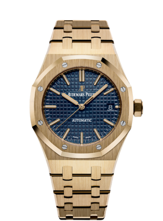 Audemars Piguet - 15450BA.OO.1256BA.02  Royal Oak 15450 Selfwinding Yellow Gold / Blue